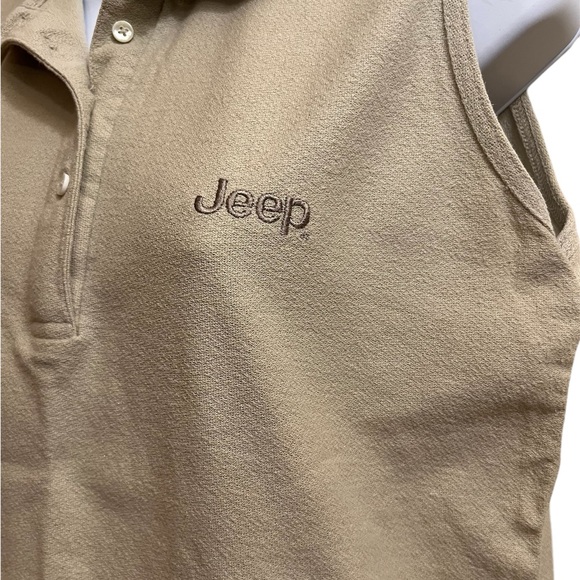 Jeep beige sleeveless polo shirt Size M - Picture 3 of 4